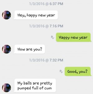 From Happy New Year to talking about his balls in one line