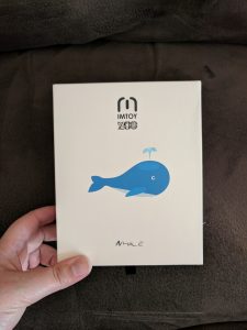Picture of box with a cartoon whale on it