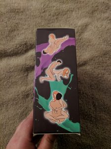 butterfly vibrator side, with cartoons of sex