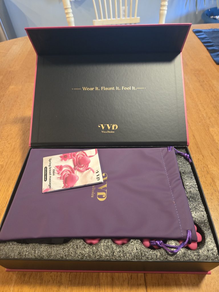 Inside the box: instruction manual and storage bag hiding all the product