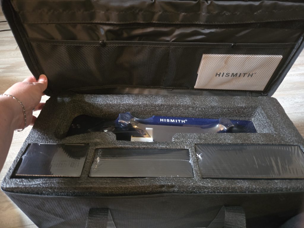 Case interior with body of machine and several black boxes